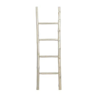 Teak ladder towel discount rack